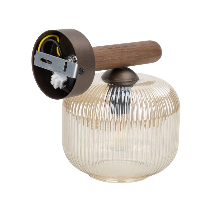Sienas lampa SALVIA 1xE14/10W/230V brūna/dūmainā brūna