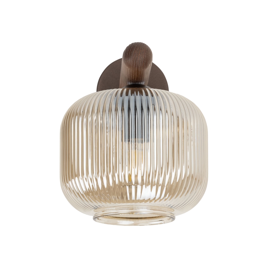 Sienas lampa SALVIA 1xE14/10W/230V brūna/dūmainā brūna