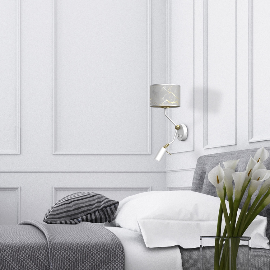 Sienas lampa SENSO 1xE27/40W/230V + 1xGU10/MR11/7W balta