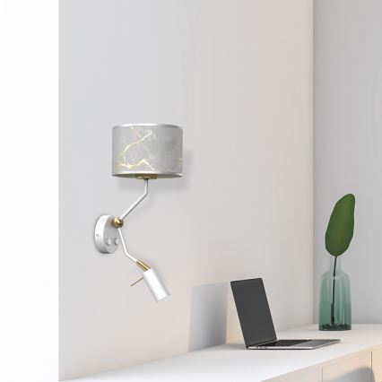 Sienas lampa SENSO 1xE27/40W/230V + 1xGU10/MR11/7W balta