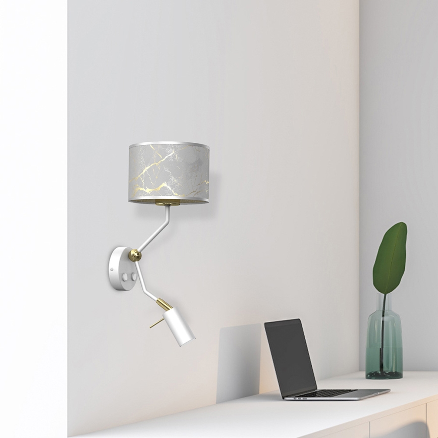 Sienas lampa SENSO 1xE27/40W/230V + 1xGU10/MR11/7W balta