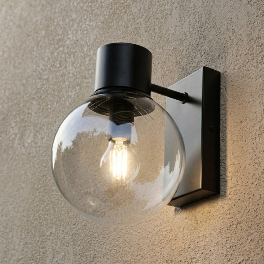 Sienas lampa SFERIO 1xE14/5W/230V melna/caurspīdīga