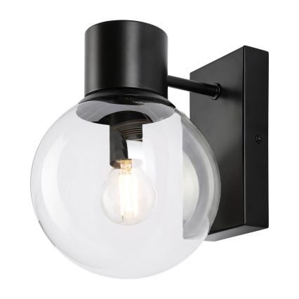 Sienas lampa SFERIO 1xE14/5W/230V melna/caurspīdīga