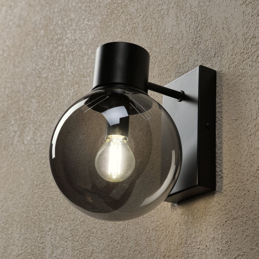 Sienas lampa SFERIO 1xE14/5W/230V melna/dūmakaina melna