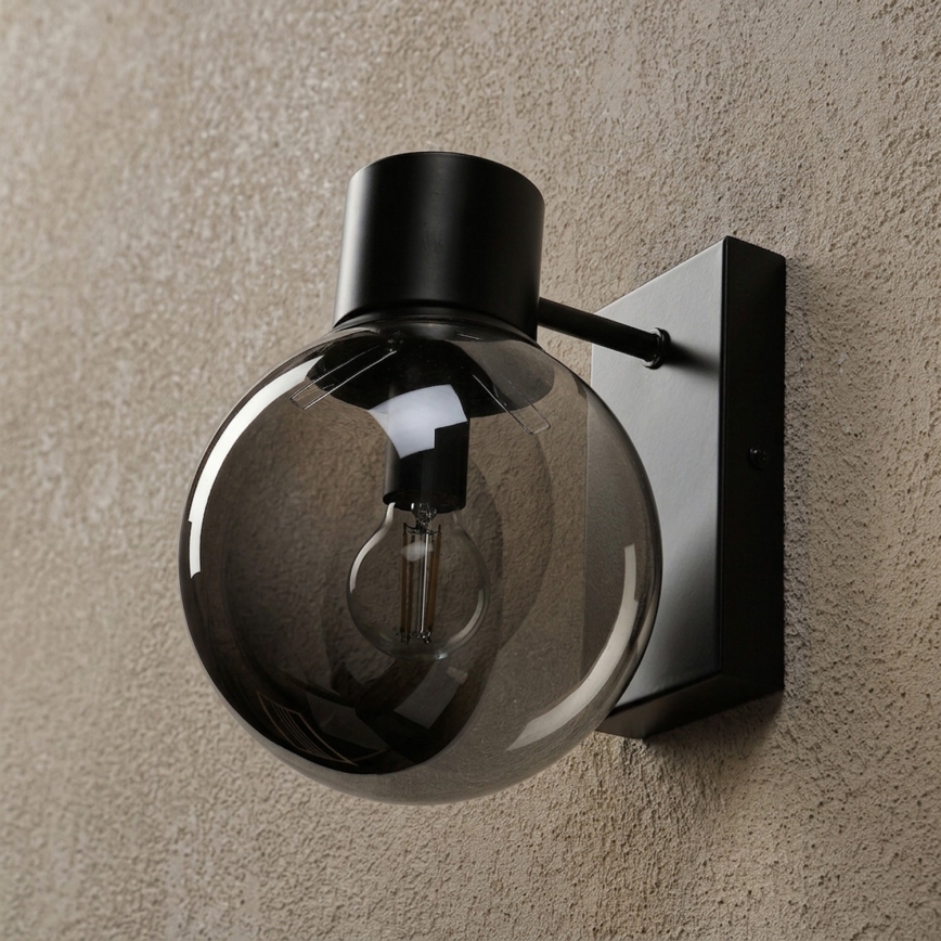 Sienas lampa SFERIO 1xE14/5W/230V melna/dūmakaina melna