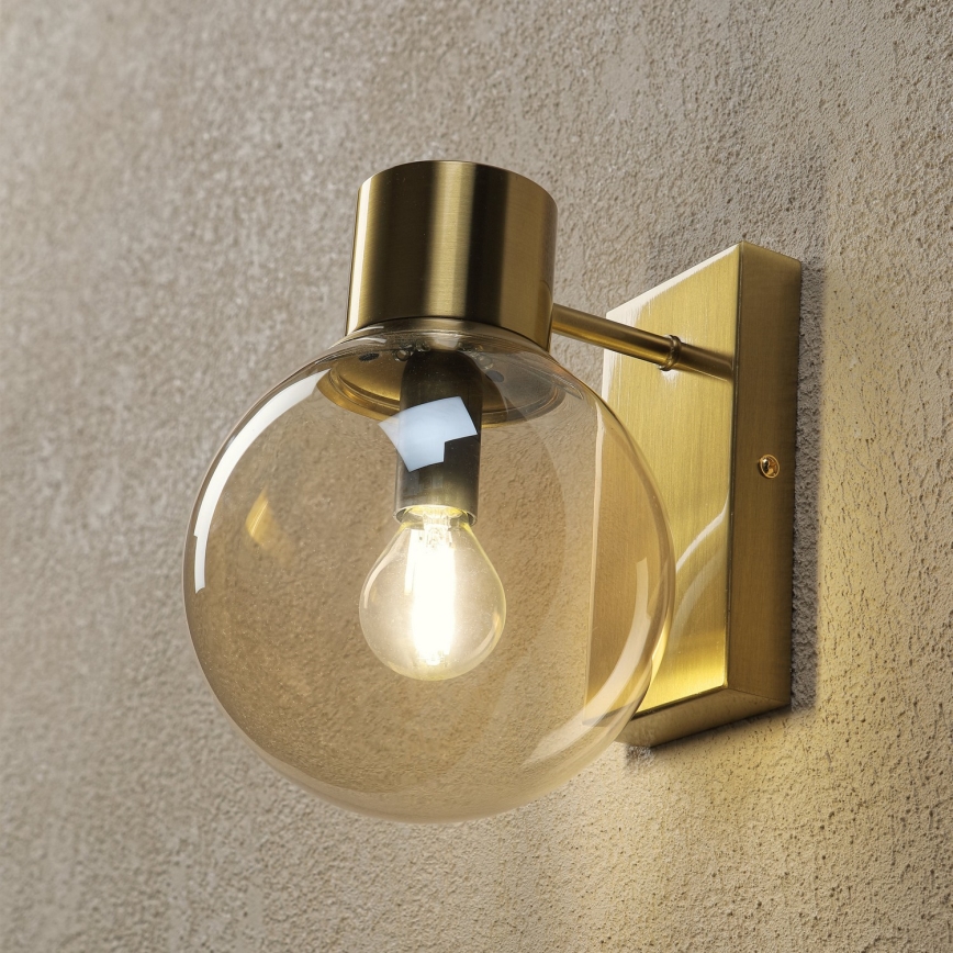 Sienas lampa SFERIO 1xE14/5W/230V misiņš/dūmaina bēša