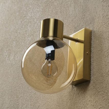 Sienas lampa SFERIO 1xE14/5W/230V misiņš/dūmaina bēša
