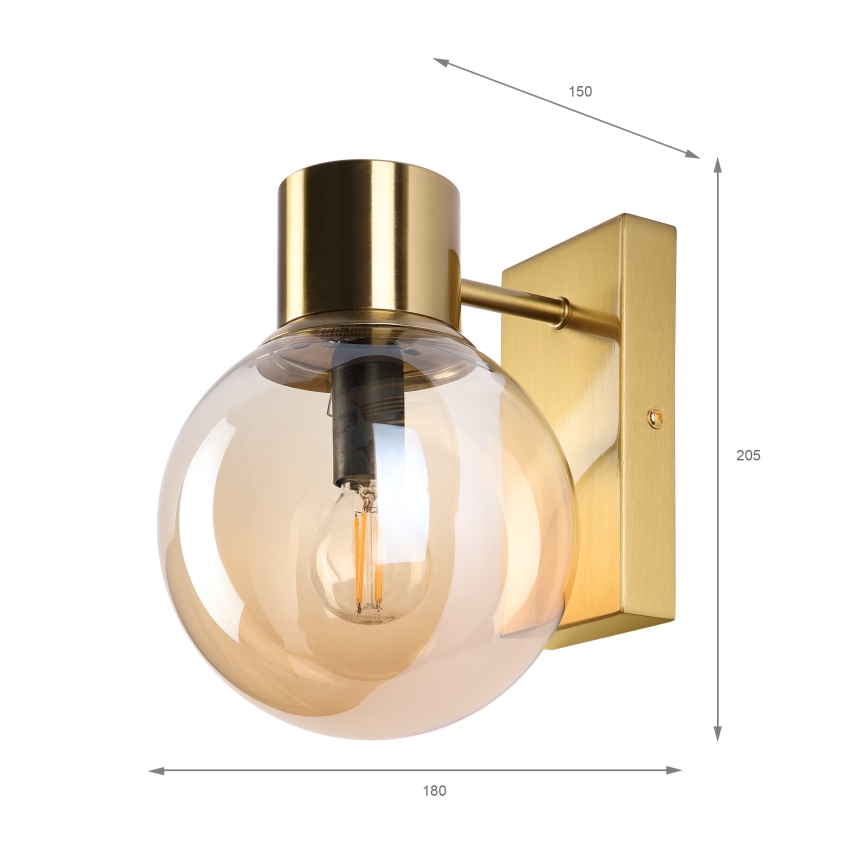 Sienas lampa SFERIO 1xE14/5W/230V misiņš/dūmaina bēša