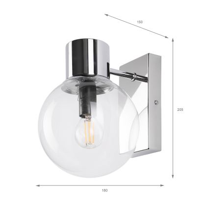 Sienas lampa SFERIO 1xE14/5W/230V spīdīgs hroms/caurspīdīgs