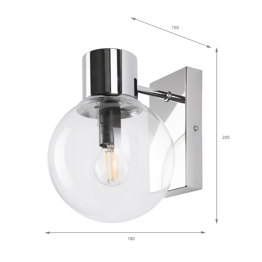 Sienas lampa SFERIO 1xE14/5W/230V spīdīgs hroms/caurspīdīgs