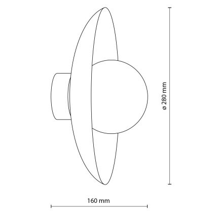 Sienas lampa SLATE 1xG9/8W/230V d. 28 cm bēša