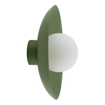 Sienas lampa SLATE 1xG9/8W/230V d. 28 cm zaļa