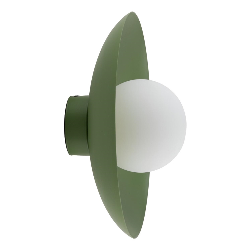 Sienas lampa SLATE 1xG9/8W/230V d. 28 cm zaļa