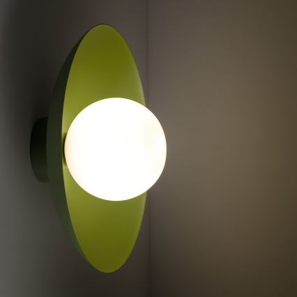Sienas lampa SLATE 1xG9/8W/230V d. 28 cm zaļa