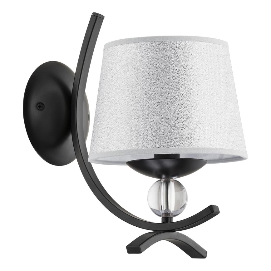 Sienas lampa SMITH 1xE14/10W/230V melna/sudraba