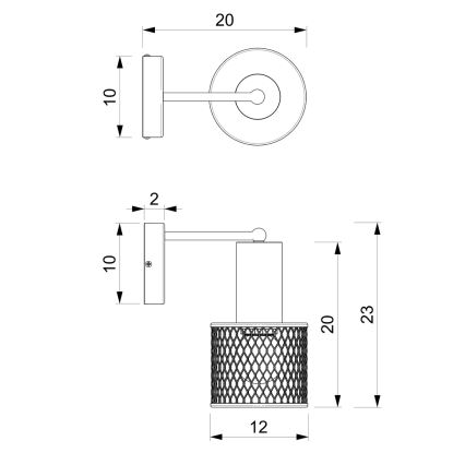 Sienas lampa SOBRESA 1xE27/60W/230V melna/koks