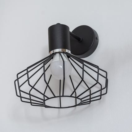 Sienas lampa SOLANO 1xE27/15W/230V melna/spīdīgs hroms