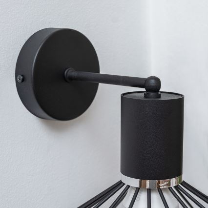 Sienas lampa SOLANO 1xE27/15W/230V melna/spīdīgs hroms