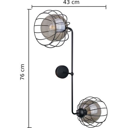 Sienas lampa SOLO BLACK 2xE27/60W/230V