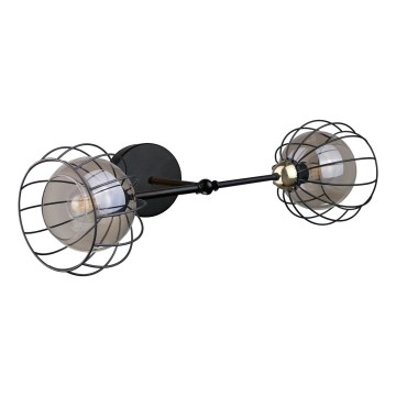 Sienas lampa SOLO BLACK 2xE27/60W/230V melna/zelta