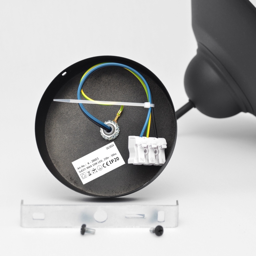 Sienas lampa SORAPIS 1xE27/15W/230V melna