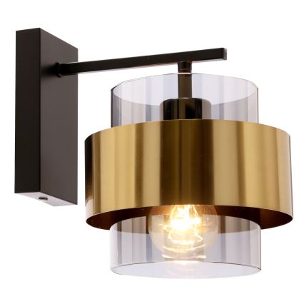 Sienas lampa SPIEGA 1xE27/60W/230V zelta/melna