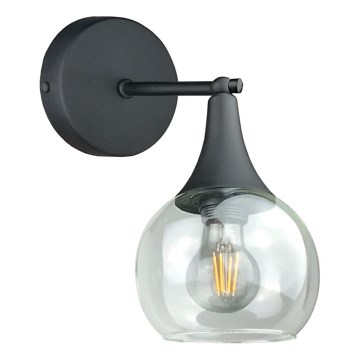 Sienas lampa STAR 1xE27/60W/230V melna/caurspīdīga