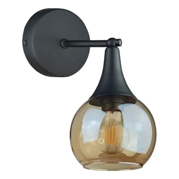Sienas lampa STAR 1xE27/60W/230V melna/dūmakains bēša