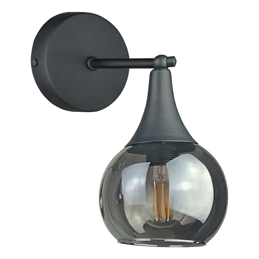 Sienas lampa STAR 1xE27/60W/230V melna/dūmakains melna