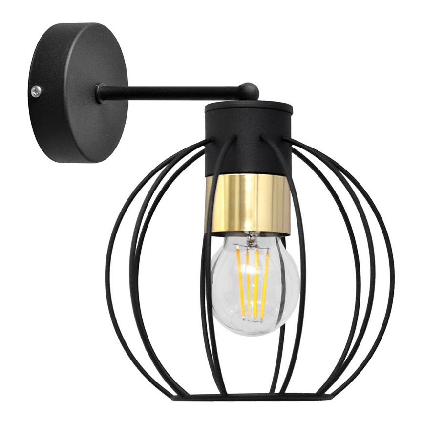 Sienas lampa STARLIGHT 1xE27/15W/230V melna/zelta