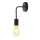 Sienas lampa STRICT 1xE27/15W/230V melna
