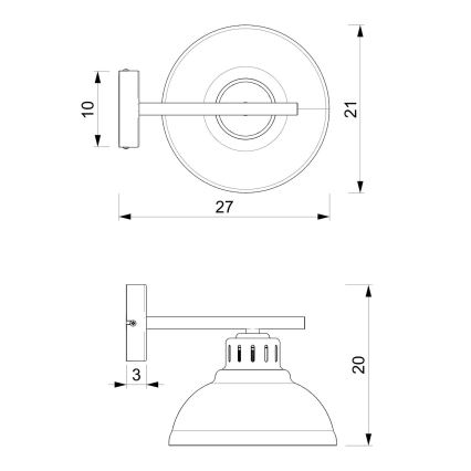 Sienas lampa SVEN 1xE27/15W/230V sarkana