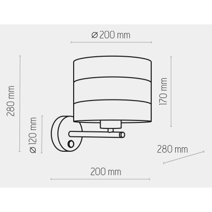 Sienas lampa TAGO 1xE27/15W/230V balta/zelta