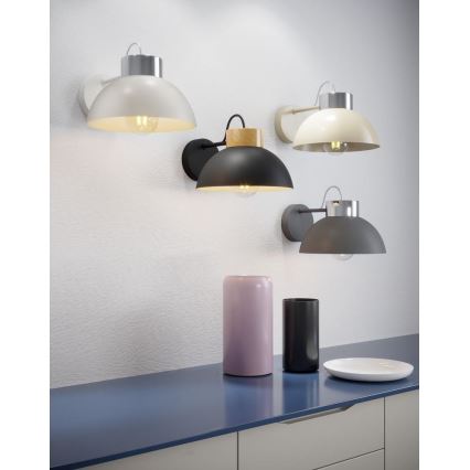 Sienas lampa TEDI 1xE27/60W/230V antracīta/spīdīgi hromēts