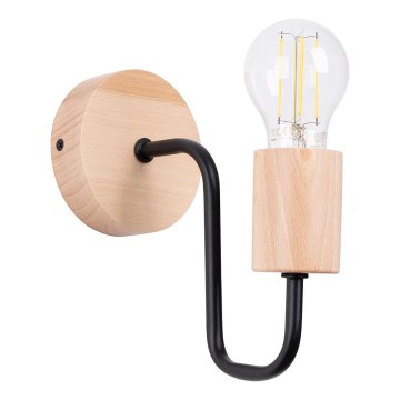 Sienas lampa TIMBO 1xE27/15W/230V melna/bēša/dižskābardis