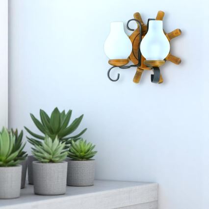 Sienas lampa TIMONA 2xE14/40W/230V dižskābardis - FSC sertificēts