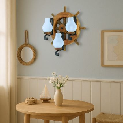 Sienas lampa TIMONA 3xE14/40W/230V dižskābardis