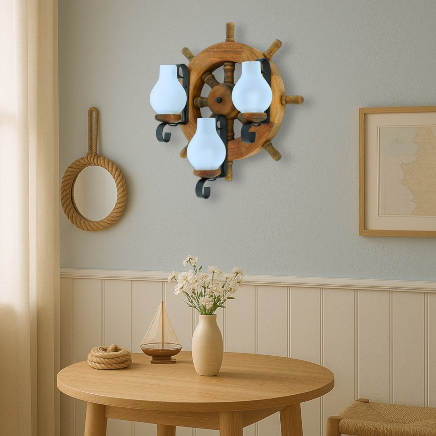 Sienas lampa TIMONA 3xE14/40W/230V dižskābardis