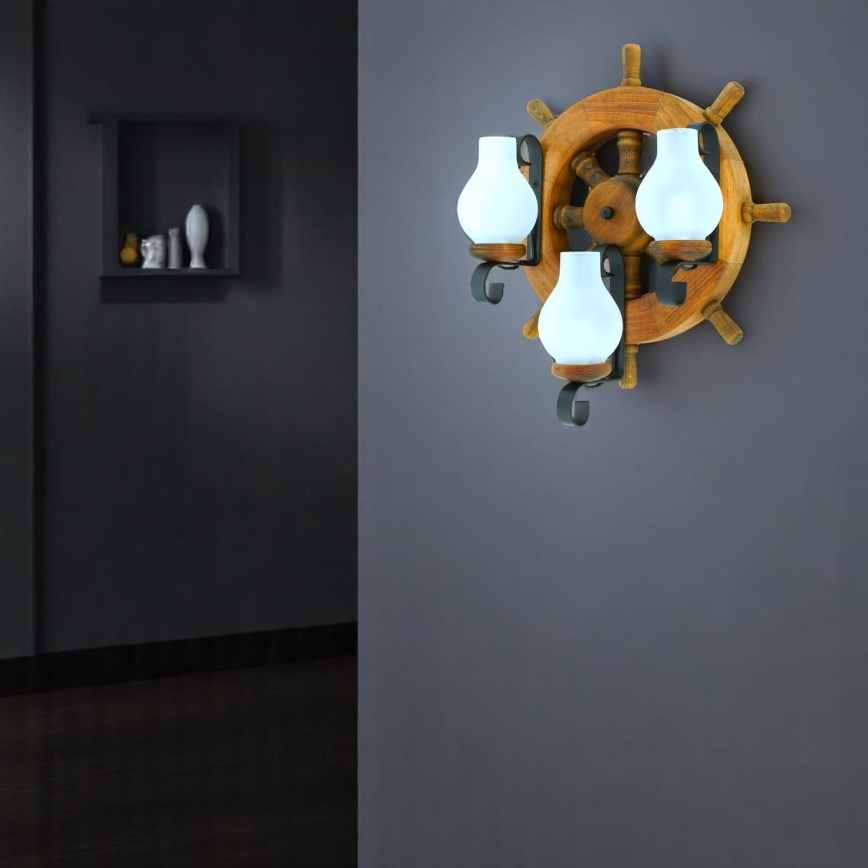 Sienas lampa TIMONA 3xE14/40W/230V dižskābardis