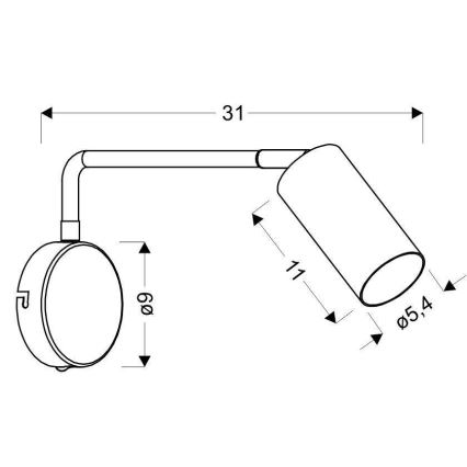 Sienas lampa TINA 1xGU10/15W/230V balta