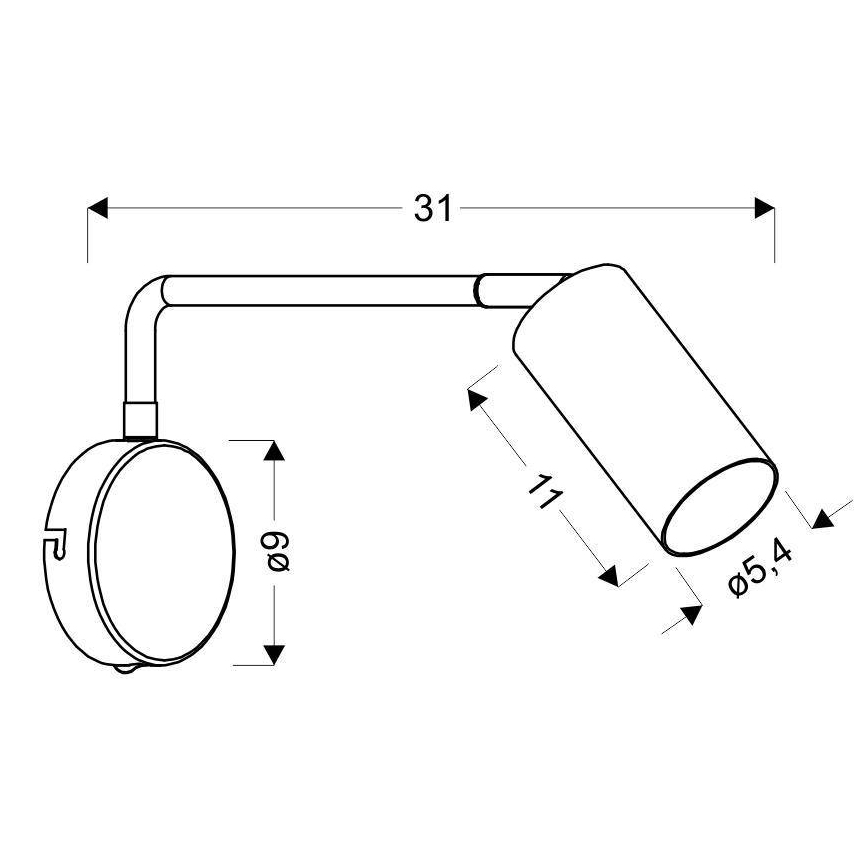Sienas lampa TINA 1xGU10/15W/230V melna