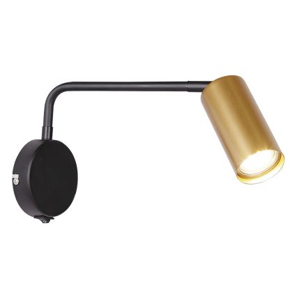 Sienas lampa TINA 1xGU10/15W/230V melna/zelta