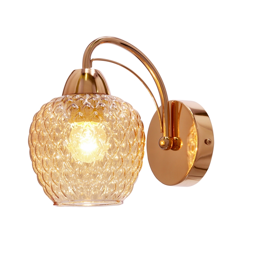 Sienas lampa TOBIAS 1xE27/40W/230V Rozā zelta