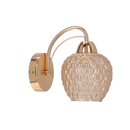 Sienas lampa TOBIAS 1xE27/40W/230V Rozā zelta