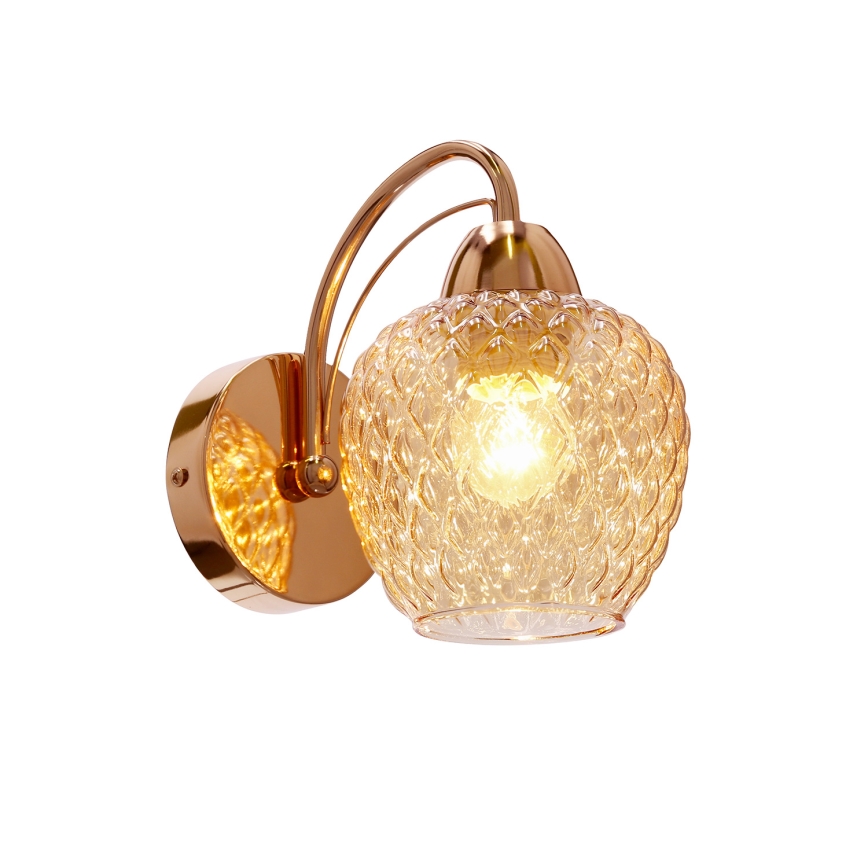 Sienas lampa TOBIAS 1xE27/40W/230V Rozā zelta