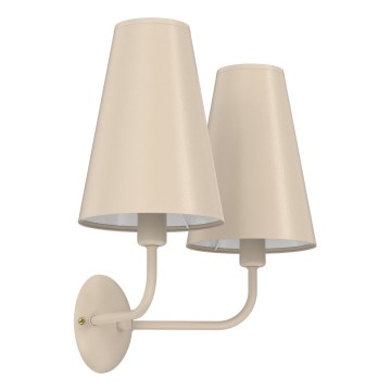 Sienas lampa TORTOLA 2xE14/15W/230V bēša