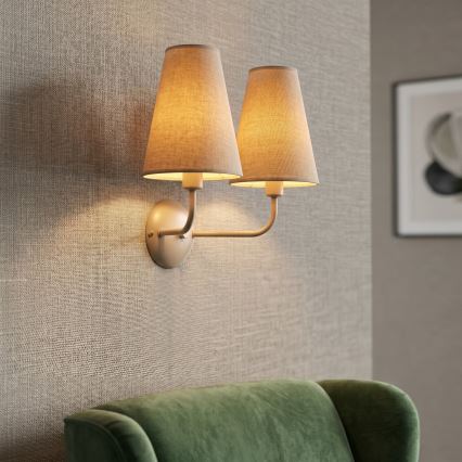 Sienas lampa TORTOLA 2xE14/15W/230V bēša