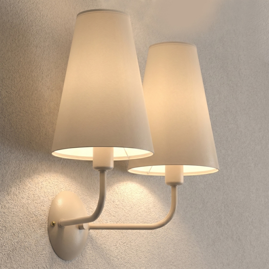 Sienas lampa TORTOLA 2xE14/15W/230V bēša