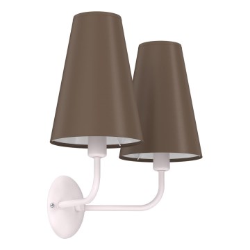 Sienas lampa TORTOLA 2xE14/15W/230V brūna/krēmīga