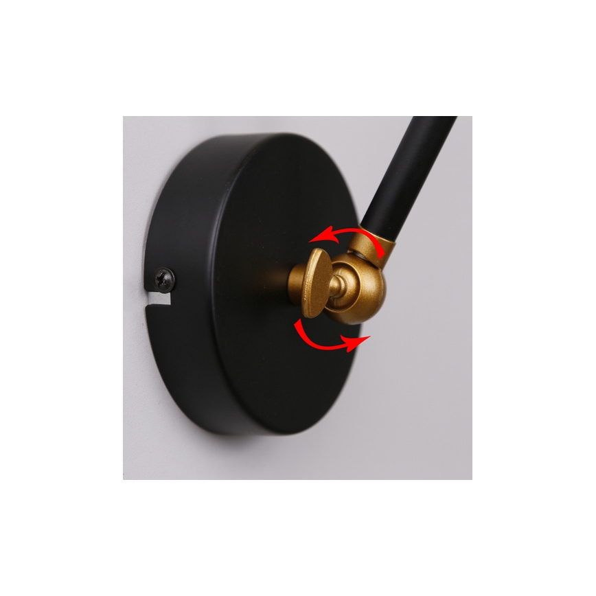 Sienas lampa TRUCK 1xE27/40W/230V zeltaina/melna
